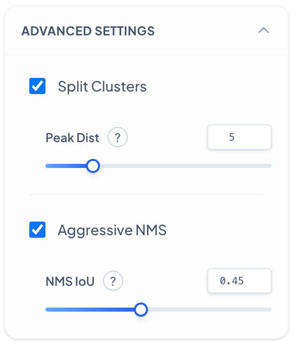 Advanced Settings - Peak Distance